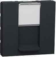 Розетка компьютерная без рамки Schneider Electric Unica Modular 1-м. 2 мод. RJ45 6e антрацит